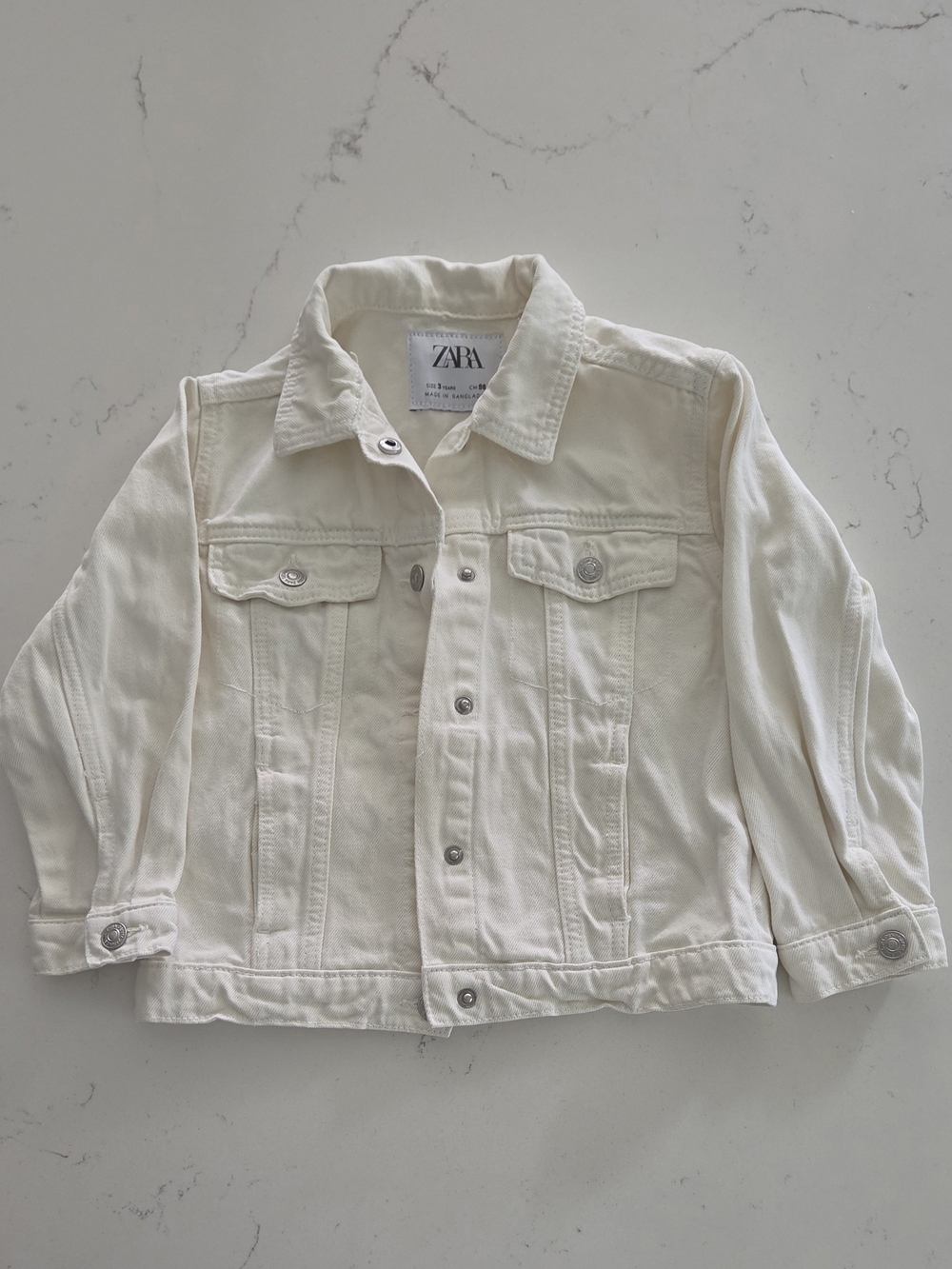 Zara Kids Off-White Denim Jacket